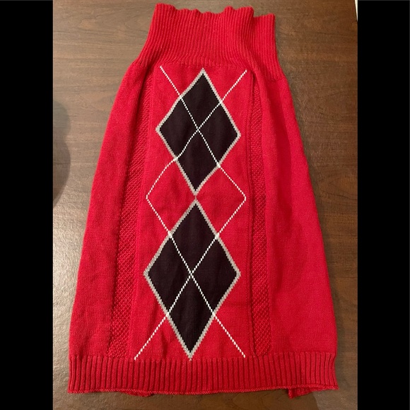 🎉 HP 🎉NEW Red Cable Argyle Sweater - Picture 4 of 5